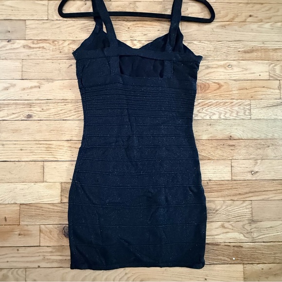 Dynamite Metallic Navy Bodycon Bandage Dress - Small - Picture 3 of 6